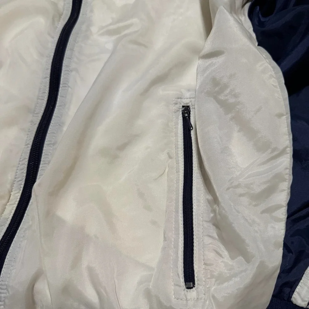 VINTAGE 80s Adidas Navy & White Track Jacket - Large